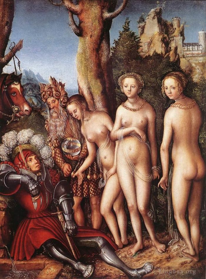 Lucas Cranach the Elder Oil Painting - The Judgment Of Paris