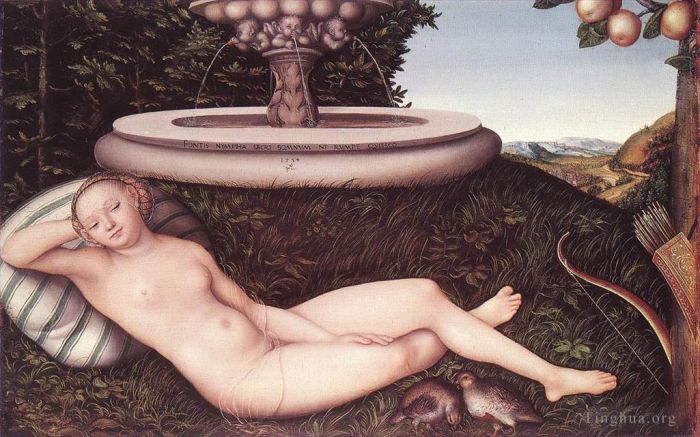 Lucas Cranach the Elder Oil Painting - The Nymph Of The Fountain
