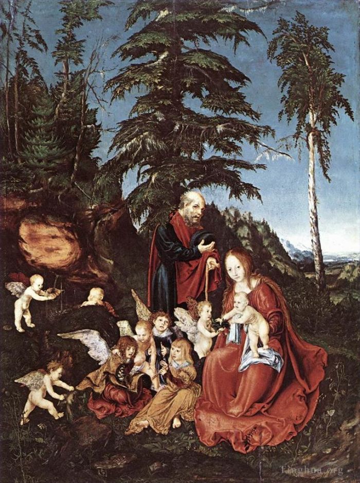 Lucas Cranach the Elder Oil Painting - The Rest On The Flight Into Egypt