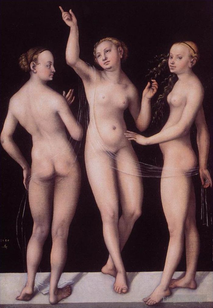 Lucas Cranach the Elder Oil Painting - The Three Graces