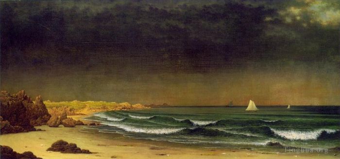Martin Johnson Heade Oil Painting - Approaching Storm Beach Near Newport