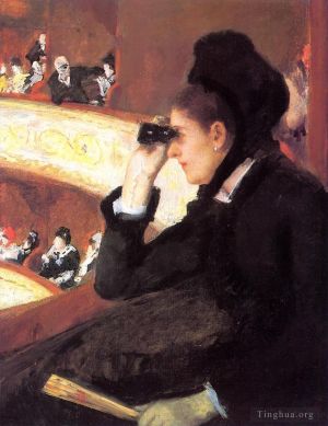 Artist Mary Stevenson Cassatt's Work - At the Francais a Sketch aka At the Opera
