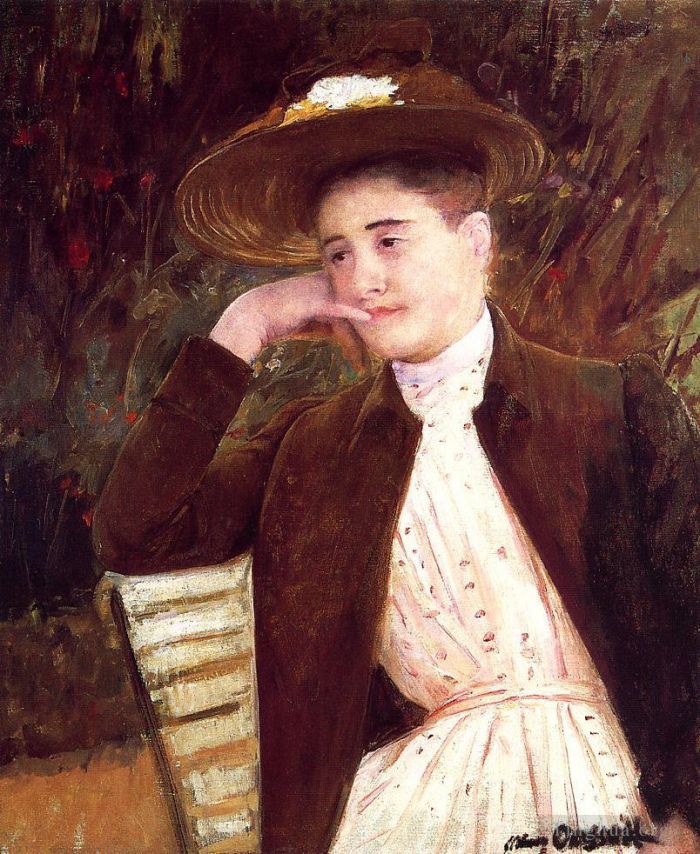Mary Stevenson Cassatt Oil Painting - Celeste in a Brown Hat