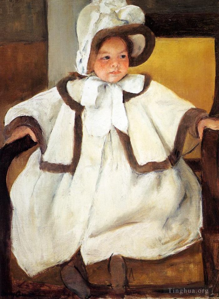 Mary Stevenson Cassatt Oil Painting - Ellen Mary Cassatt In A White Coat