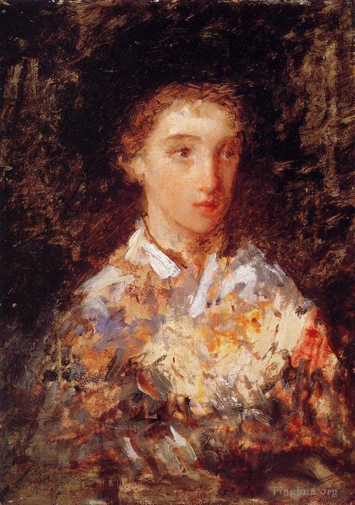 Mary Stevenson Cassatt Oil Painting - Head of a Young Girl
