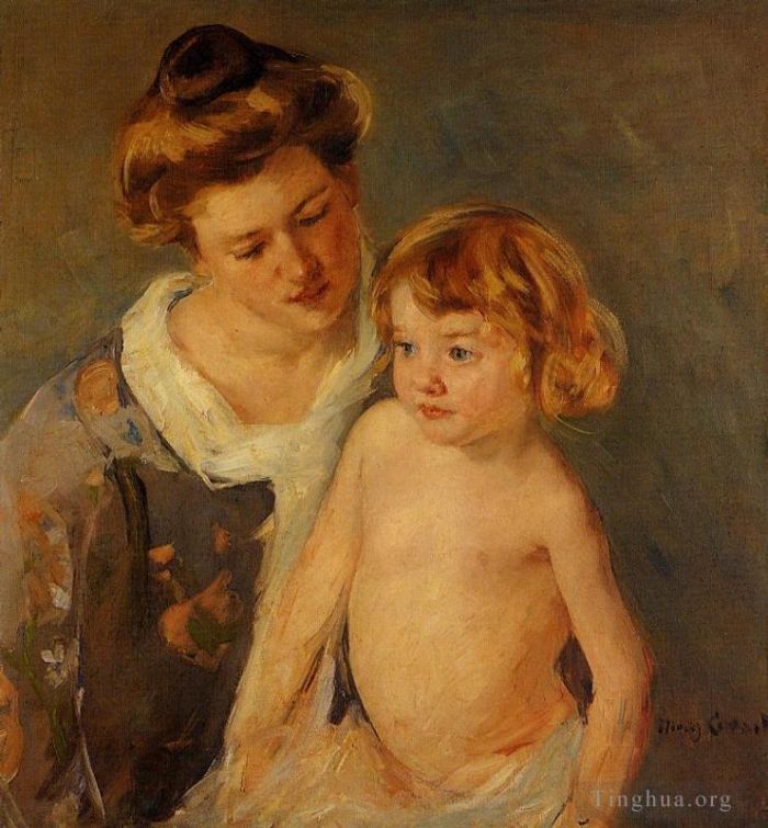 Mary Stevenson Cassatt Oil Painting - Jules Standing by His Mother