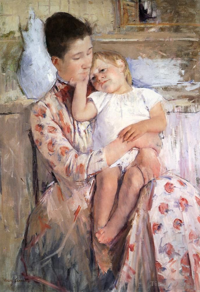 Mary Stevenson Cassatt Oil Painting - Mother And Child 1890