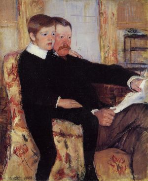 Artist Mary Stevenson Cassatt's Work - Portrait of Alexander J Cassat and His Son Robert Kelso Cassatt