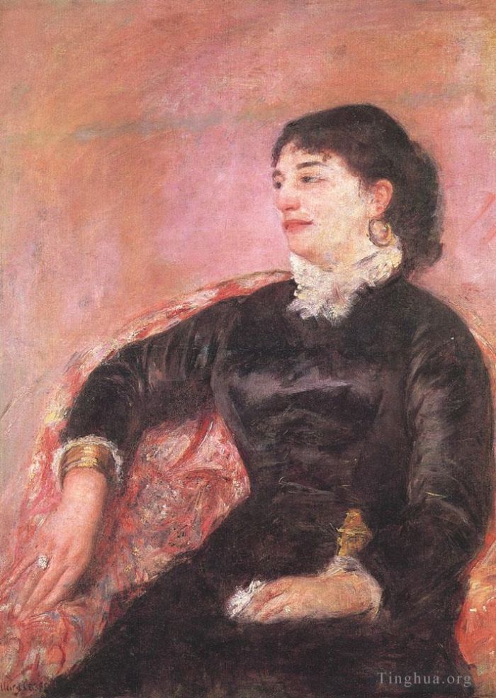 Mary Stevenson Cassatt Oil Painting - Portrait of an Italian Lady