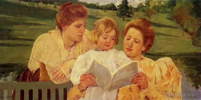 Mary Stevenson Cassatt Oil Painting - The Garden Reading