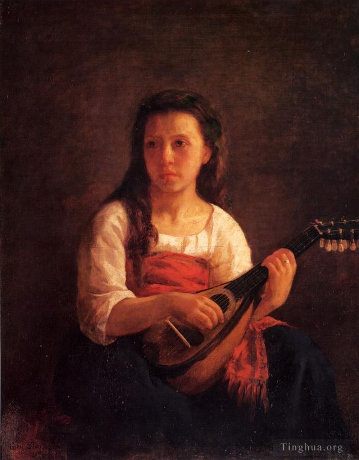 Mary Stevenson Cassatt Oil Painting - The Mandolin Player