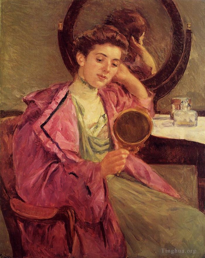 Mary Stevenson Cassatt Oil Painting - Woman at Her Toilette