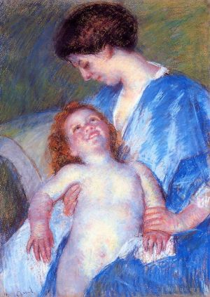 Artist Mary Stevenson Cassatt's Work - Baby Smiling up at Her Mother