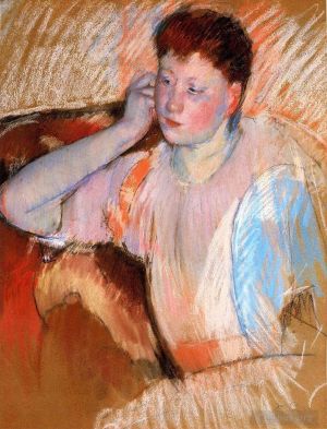 Artist Mary Stevenson Cassatt's Work - Clarissa Turned Left with Her Hand to Her Ear