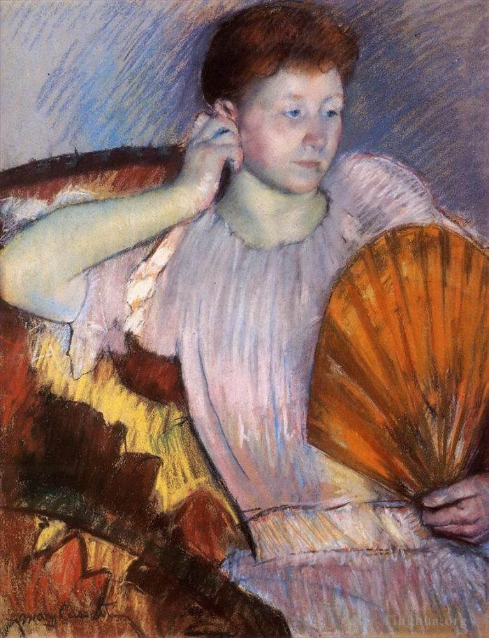 Mary Stevenson Cassatt Various Paintings - Contemplation aka Clarissa Turned Right with Her Hand to Her Ear
