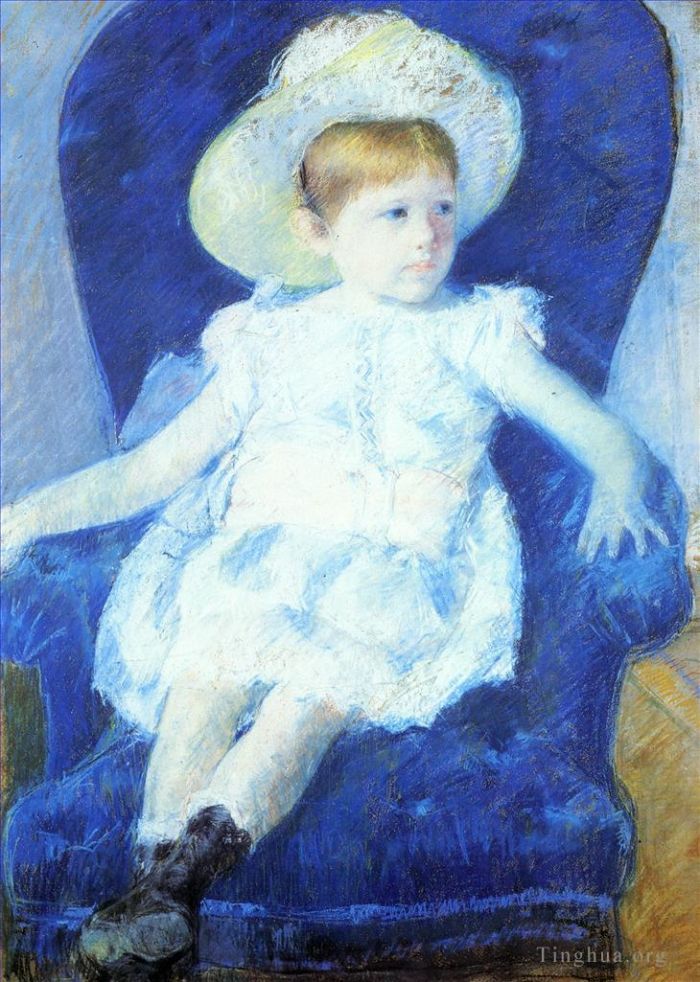 Mary Stevenson Cassatt Various Paintings - Elsie in a Blue Chair