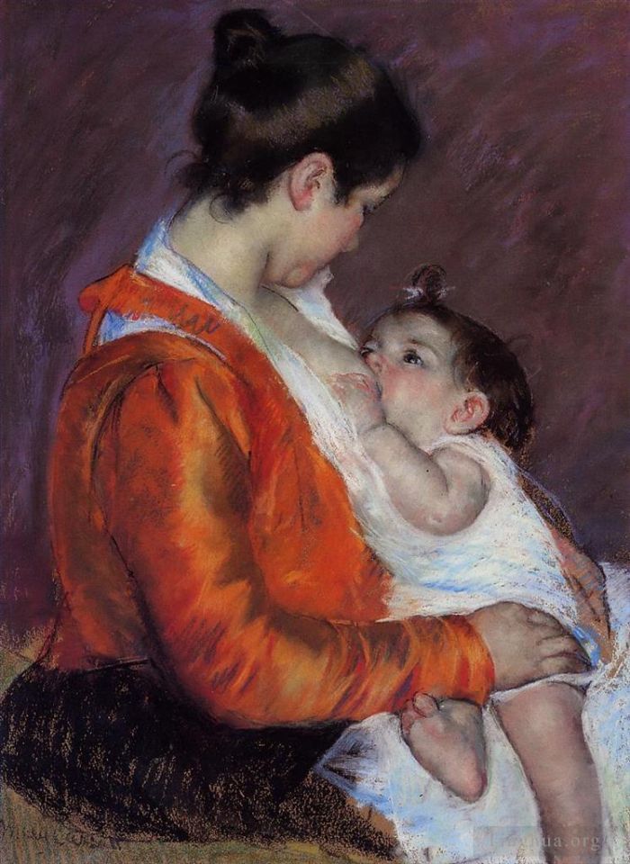 Mary Stevenson Cassatt Various Paintings - Louise Nursing Her Child