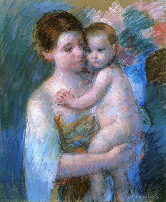Mary Stevenson Cassatt Various Paintings - Mother Holding Her Baby
