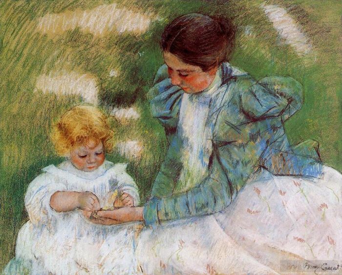 Mary Stevenson Cassatt Various Paintings - Mother Playing with Her Child