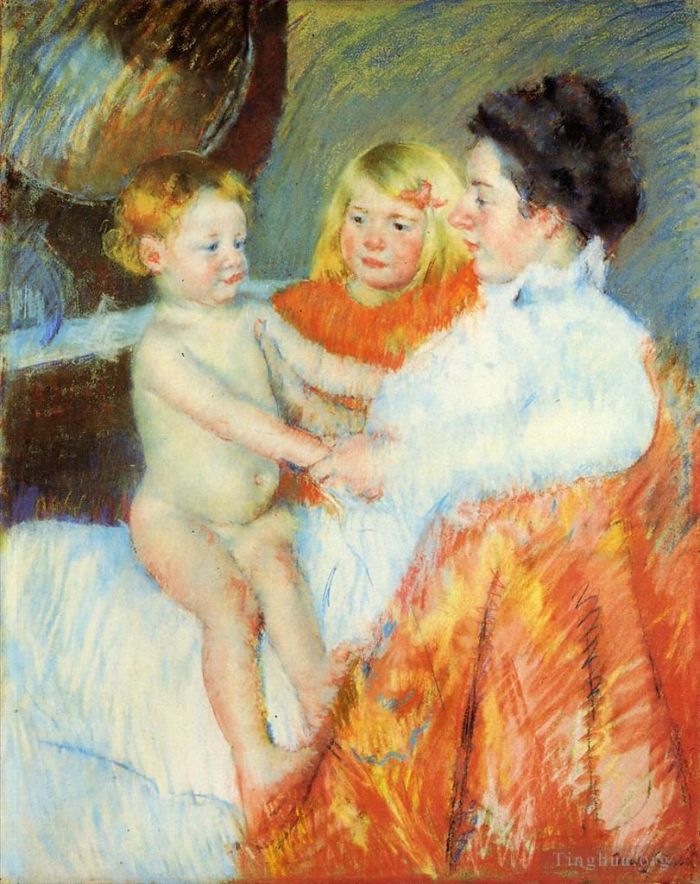 Mary Stevenson Cassatt Various Paintings - Mother Sara and the Baby