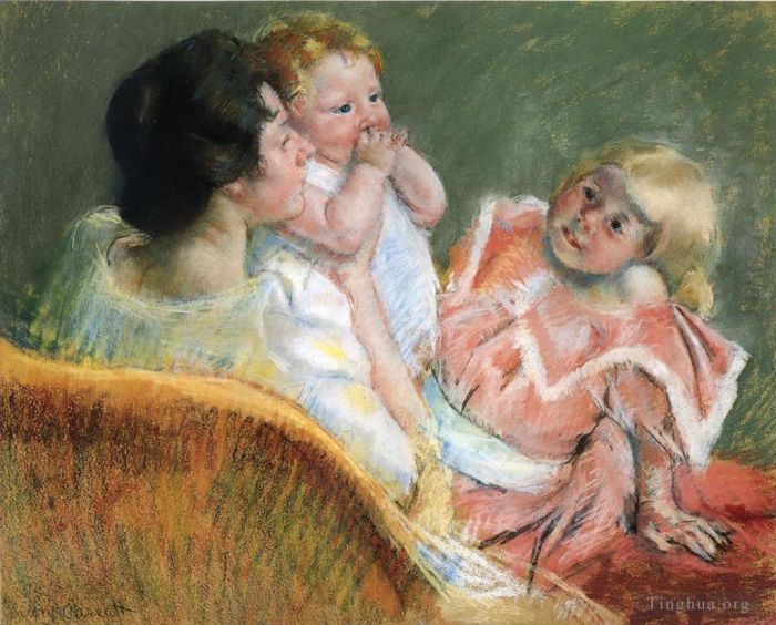 Mary Stevenson Cassatt Various Paintings - Mother and Children