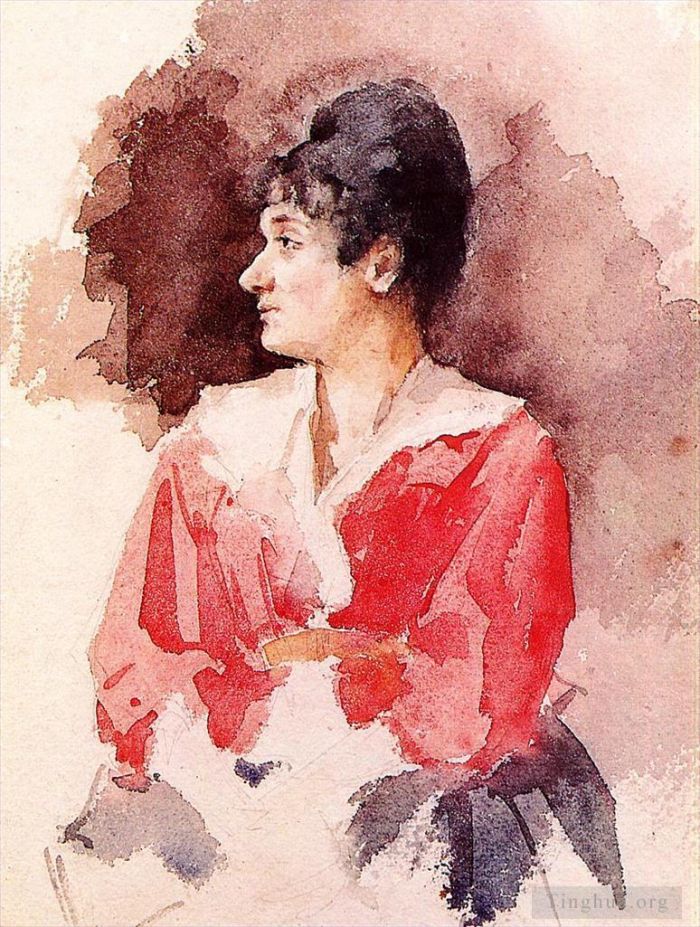 Mary Stevenson Cassatt Various Paintings - Profile of an Italian Woman
