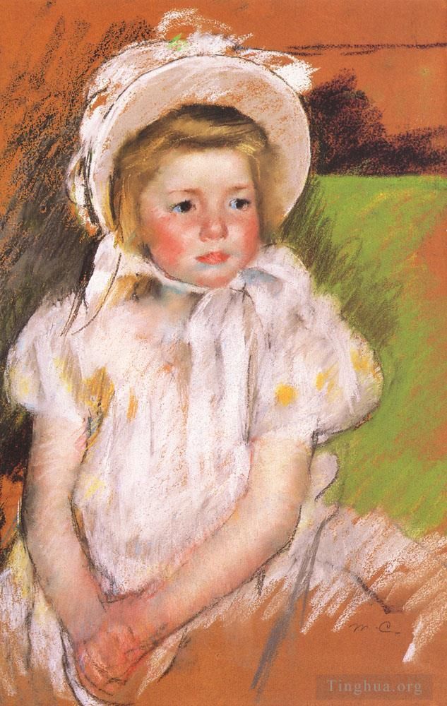 Mary Stevenson Cassatt Various Paintings - Simone in a White Bonnet