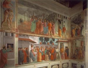 Artist Masaccio's Work - Frescoes in the Cappella Brancacci left view