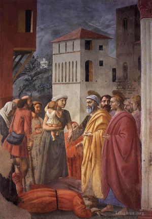 Artist Masaccio's Work - The Distribution of Alms and the Death of Ananias