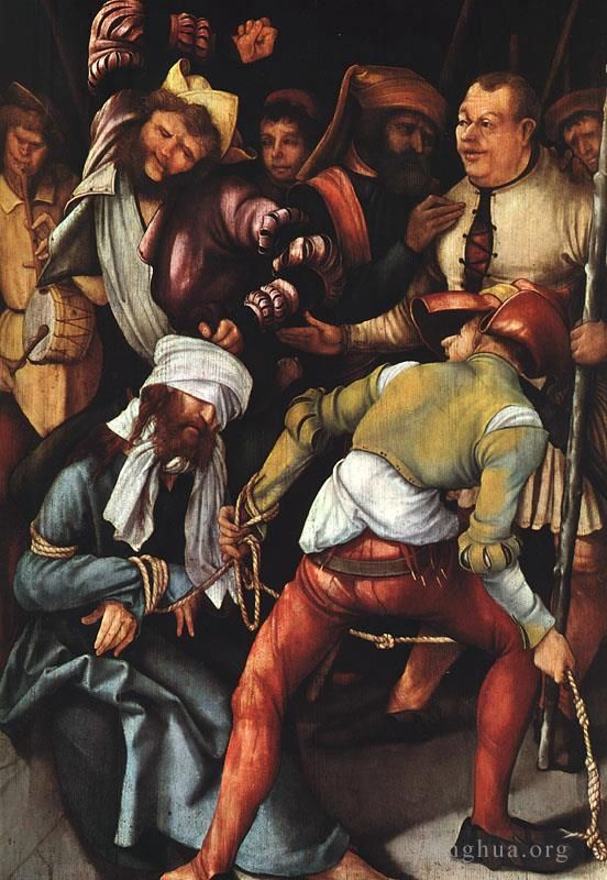 Matthias Grunewald Oil Painting - The Mocking of Christ