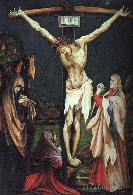 Matthias Grunewald Oil Painting - The Small Crucifixion