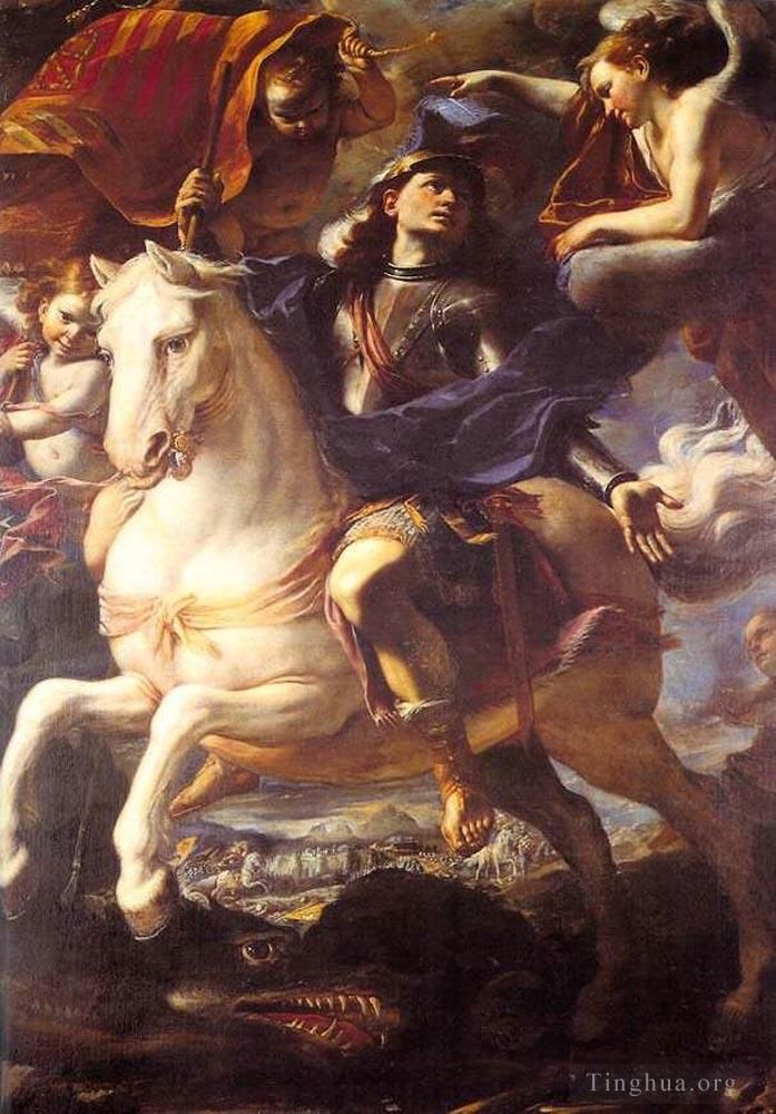 Mattia Preti Oil Painting - St George On Horseback