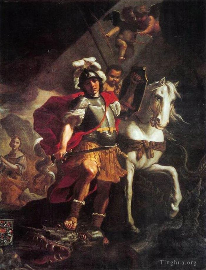 Mattia Preti Oil Painting - St George Victorious Over The Dragon