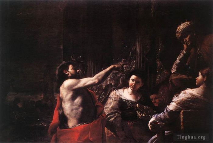 Mattia Preti Oil Painting - St John The Baptist Before Herod