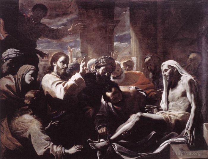Mattia Preti Oil Painting - The Raising Of Lazarus