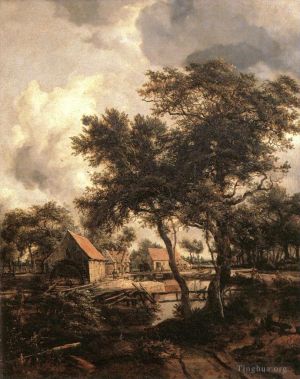 Artist Meindert Hobbema's Work - The Water Mill 1660