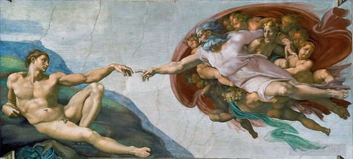Michelangelo Various Paintings - The Creation of Adam