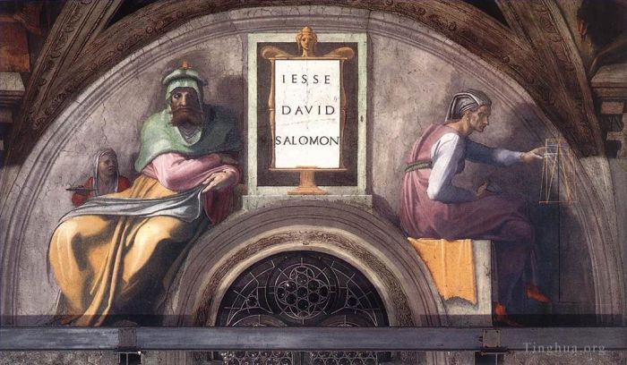 Michelangelo Various Paintings - LunetteXI Sistine Chapel