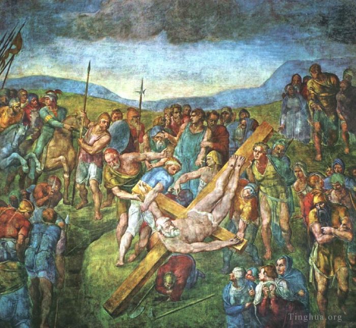 Michelangelo Various Paintings - The Crucifixion of St Peter