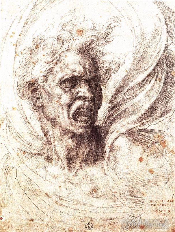 Michelangelo Various Paintings - The Damned Soul