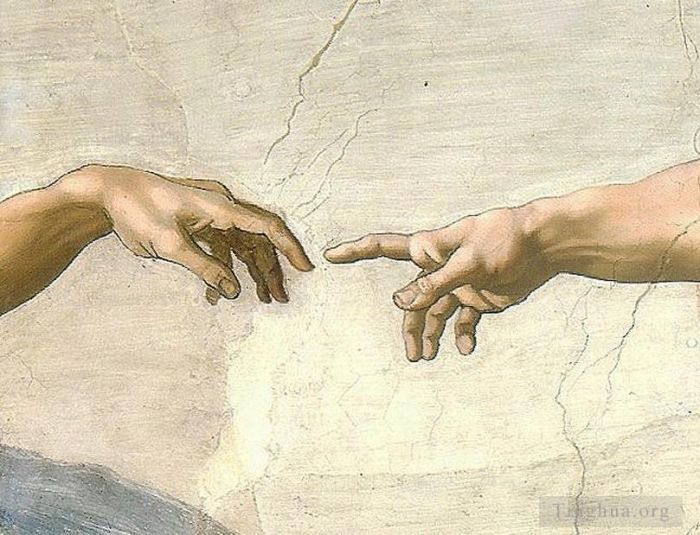 Michelangelo Various Paintings - The creation hands Michelangelo