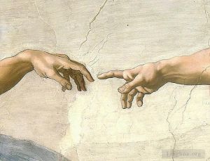 Artist Michelangelo's Work - The creation hands Michelangelo