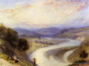 Artist Myles Birket Foster's Work - Melrose Abbey From The Banks Of The Tweed
