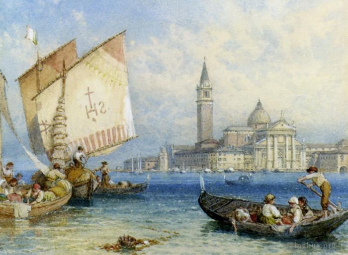 Myles Birket Foster Oil Painting - San Giorgio Maggiore Venice