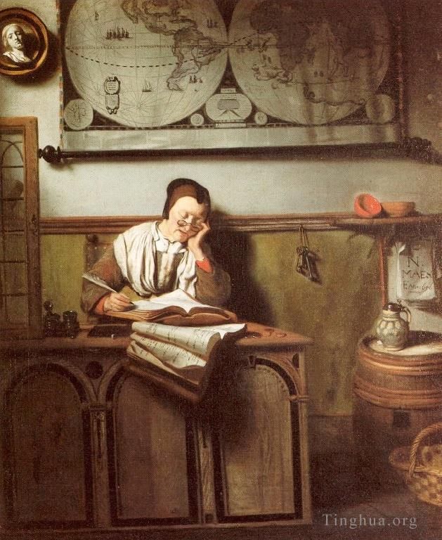 Nicolaes Maas Oil Painting - The Housekeeper
