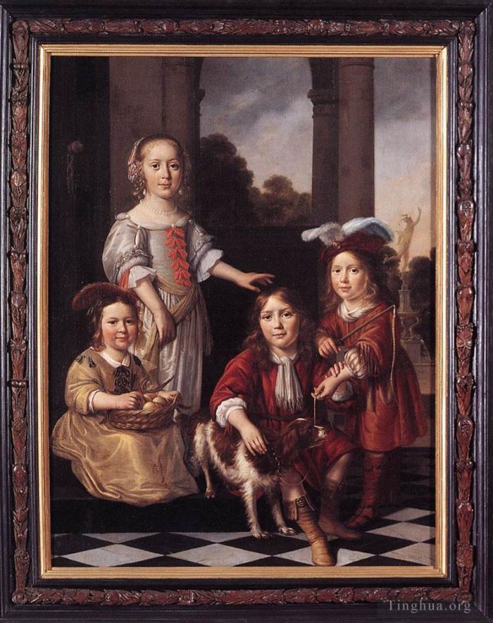 Nicolaes Maas Oil Painting - Portrait of Four Children
