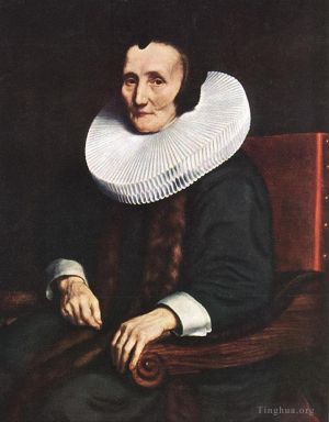 Artist Nicolaes Maas's Work - Portrait of Margaretha de Geer Wife of Jacob Trip