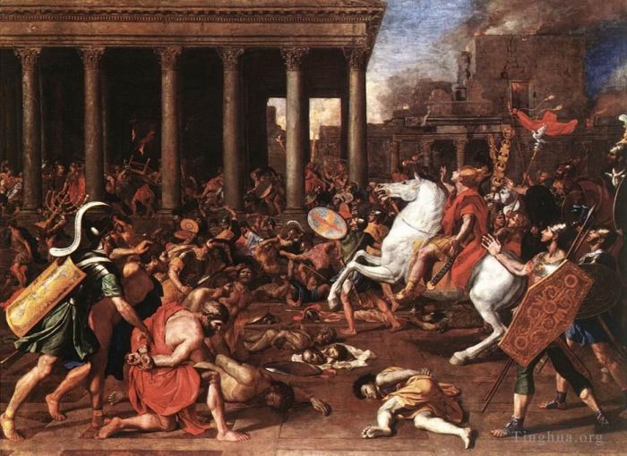 Nicolas Poussin Oil Painting - Destruction of temple