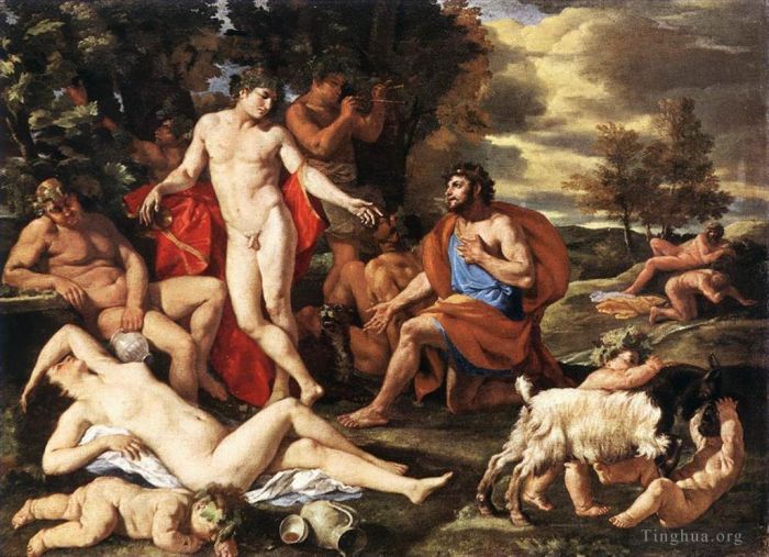 Nicolas Poussin Oil Painting - Midas and Bacchus
