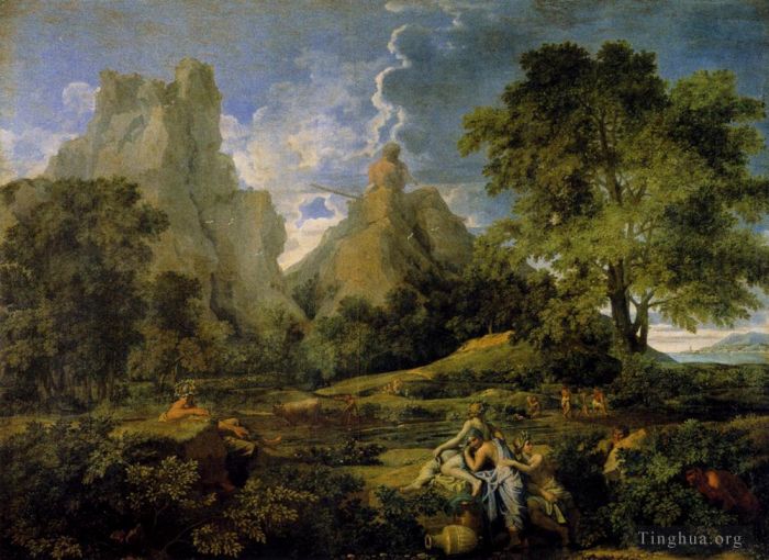 Nicolas Poussin Oil Painting - Nicolas Landscape With Polyphemus